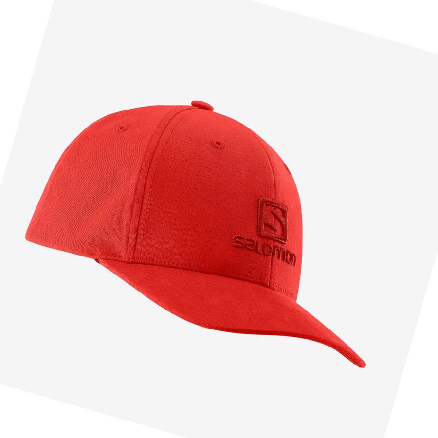 Salomon SALOMON LOGO Erkek Şapkalar Kırmızı | TR 2987XYU